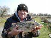 Russell Oliver, retired builder from Bristol, caught a beautiful 9lb 3oz common on his favourite peg 16 of the North Pool.