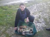 This is Joe McMahon with a lovely 35lb net of carp and goldfish from peg 2 of Rushcombe Lake.