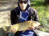 This is John Moss, who fished alongside Jemma Mullins, with a nice fish from the Carp Lake.