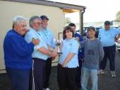 We were delighted to welcome the NFA Disabled national match fishermen to our venue in October 2008. Even though the match was fished in bright sunlight by anglers unfamiliar with the lake, 35lb was the winning weight.  Everyone weighed in and there were excellent back up weights.  The match was organised by Steve Nethercott and sponsored by Jeff and Ann from The Fishing Man Tackle Shop in Highbridge.  Their daughter, Stephanie presented the winning trophy.