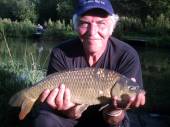 Nick Wright, a self-confessed 'grumpy old man' wasn't quite so grumpy once he'd caught this lovely common.  Nick brought his family camping and had a great few days with us.