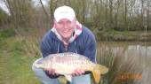 This Paul McIntyre with a lovely mirror carp caught on single sweetcorn on the pole from the North Pool.
