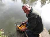 Here's Phil with some of our lovely golden tench.