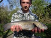 Rafal also caught this beautiful tench from the Match Lake - also on corn.
